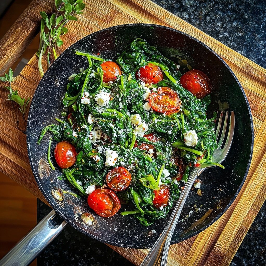 Vegetarische Spinat Pfanne