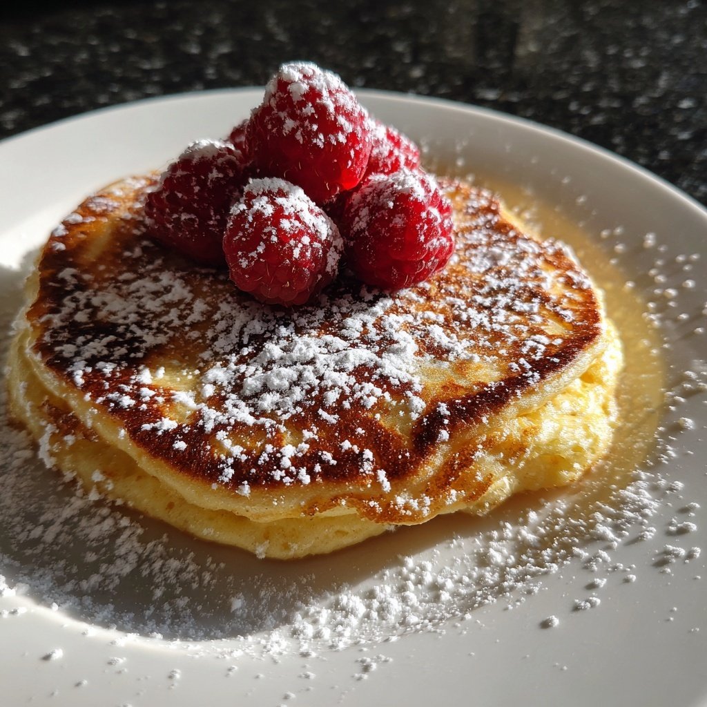 Pfannkuchen mit Himbeeren