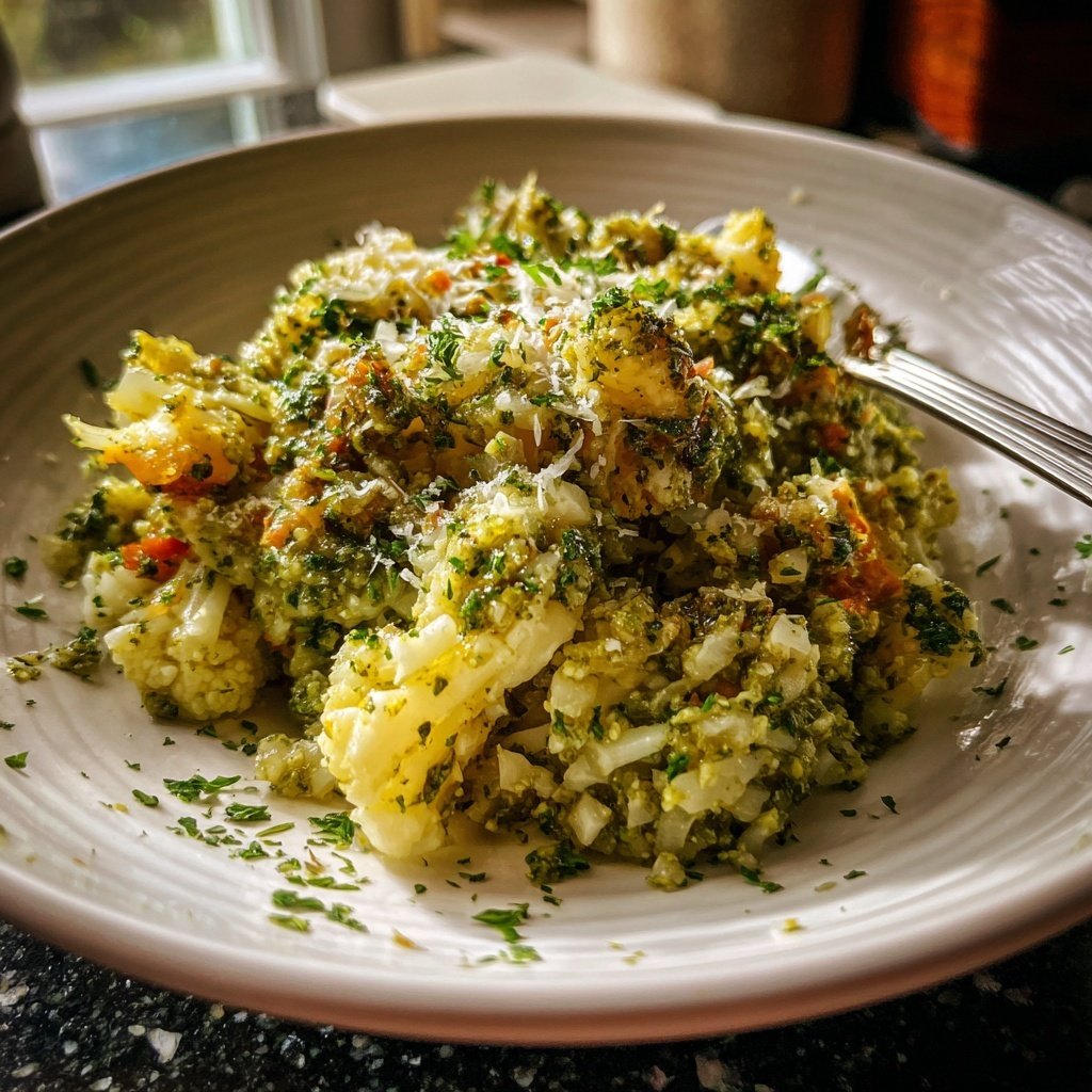 Blumenkohl Reis Mit Kräuter Pesto