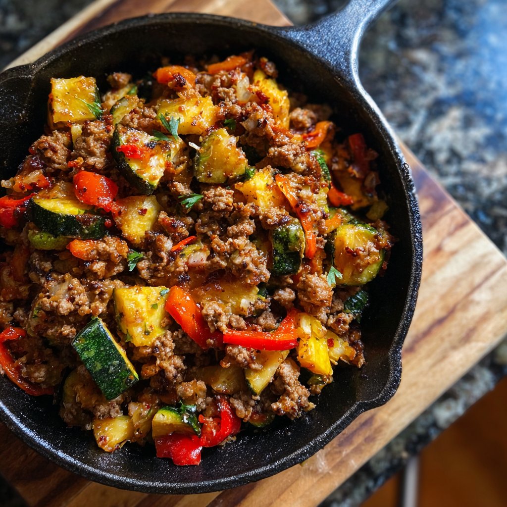 Hackfleisch Zucchini Pfanne