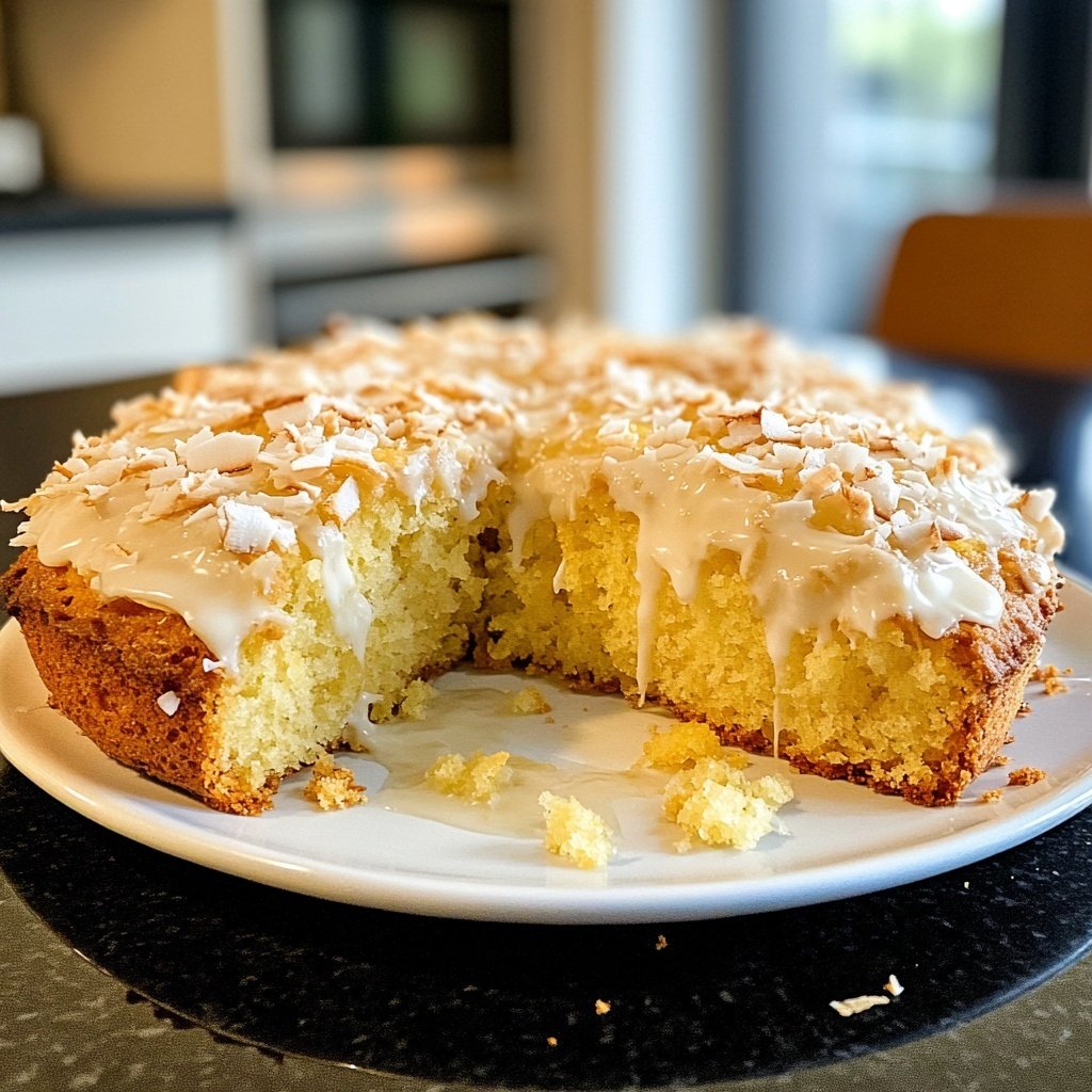 Zitronenkuchen mit Kokos
