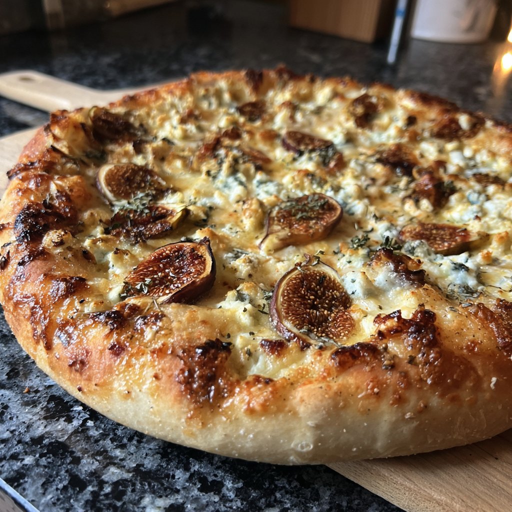 Pizza mit Feigen und Gorgonzola