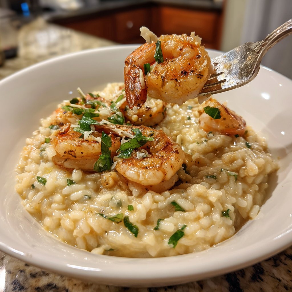 Risotto mit Garnelen und Knoblauch