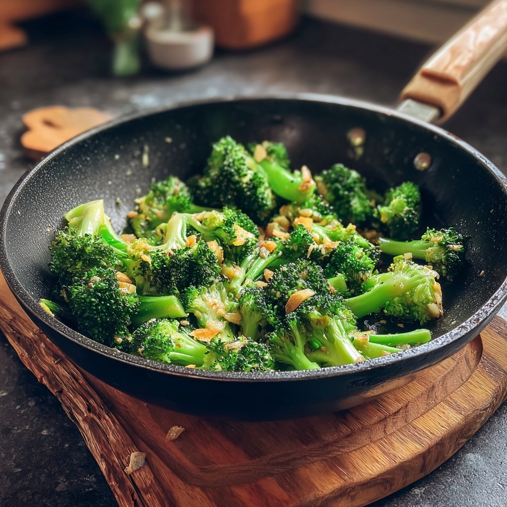 Brokkoli Pfanne Mit Knoblauch
