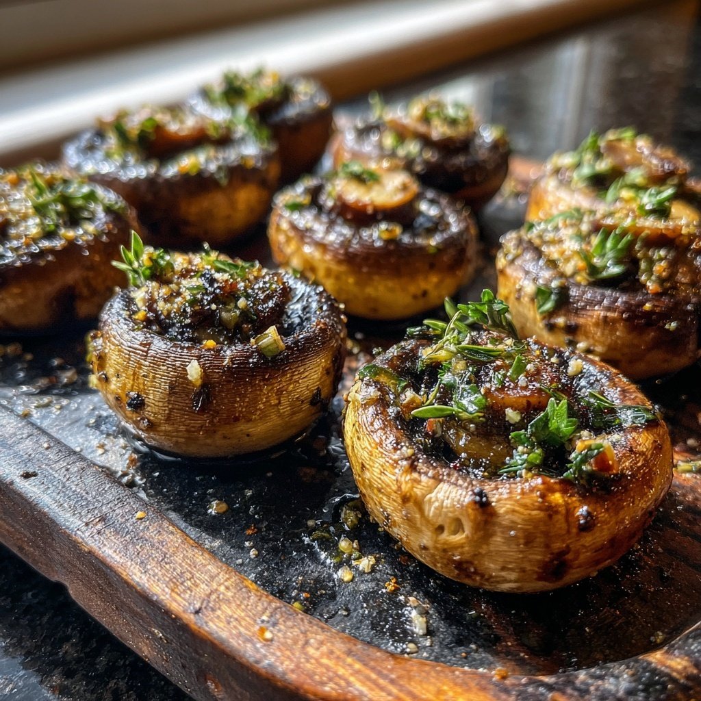 Gegrillte Champignons Kräuter Art